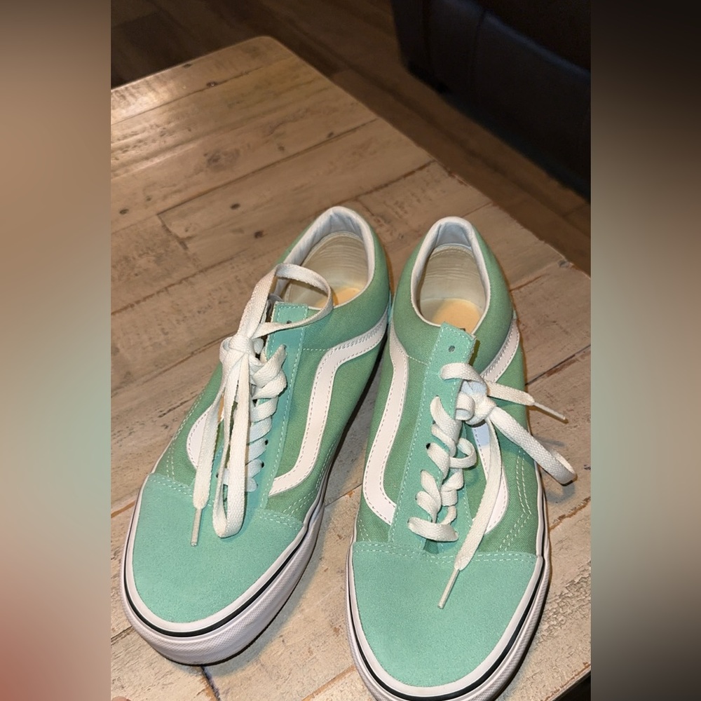 Like new, turquoise Vans